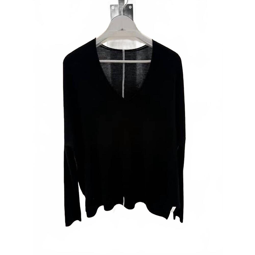 NEW HENRY CHRIST women's batwing v neck sweater in black